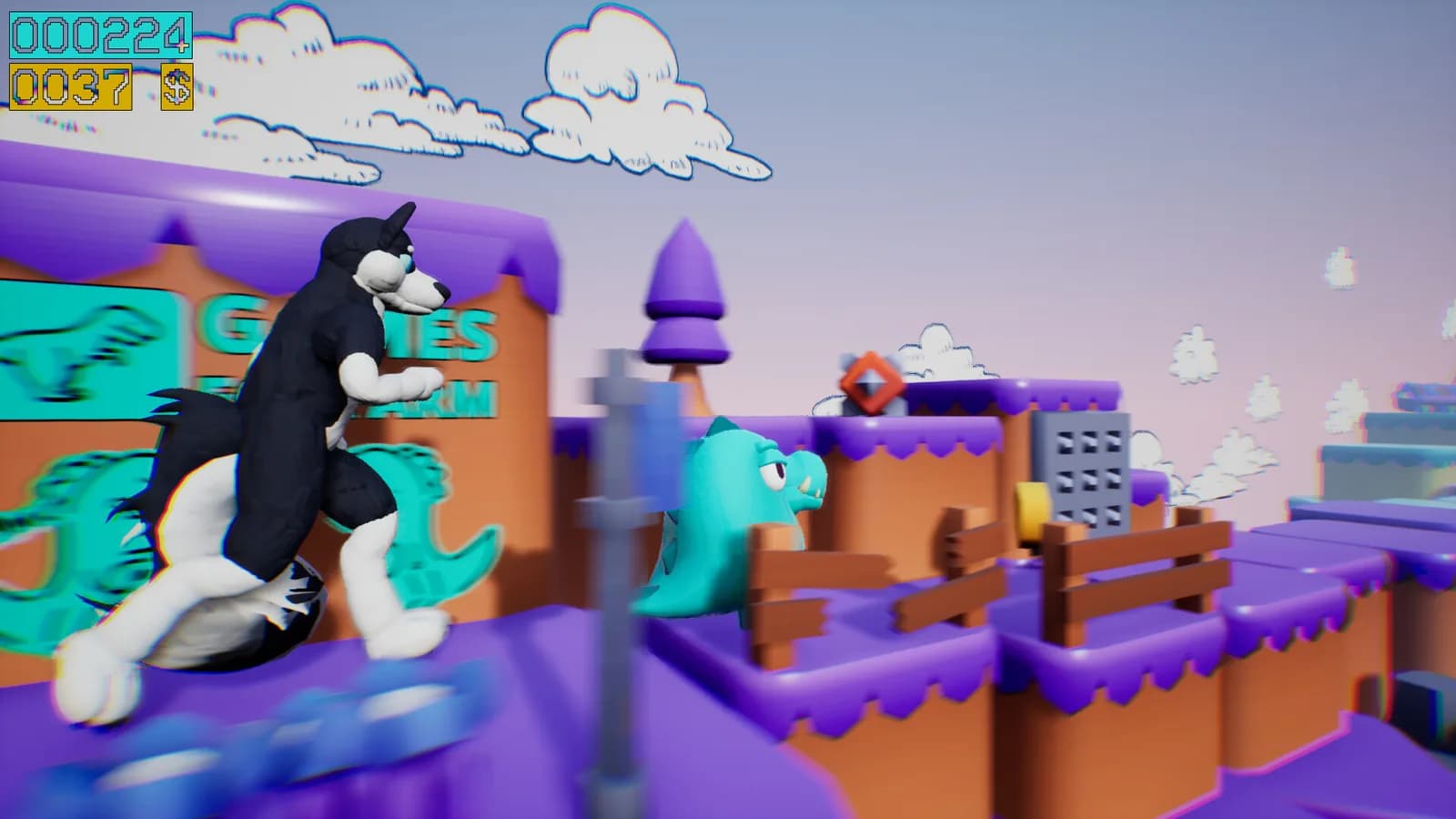 Dino running from a FURRY: GAMESFORFARM — скриншот