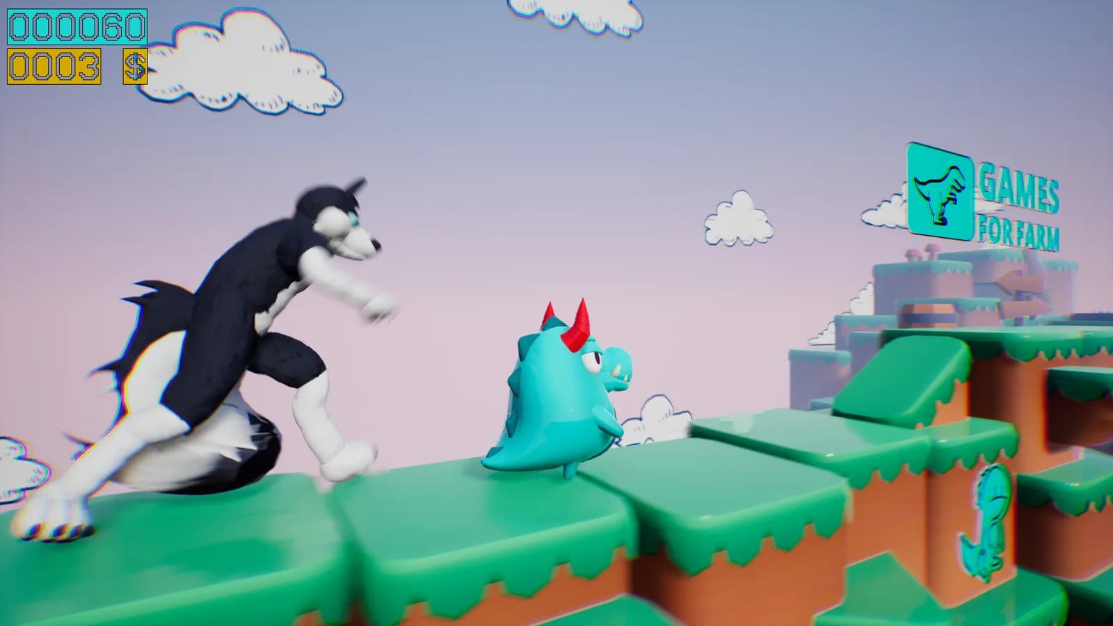 Dino running from a FURRY: GAMESFORFARM — скриншот